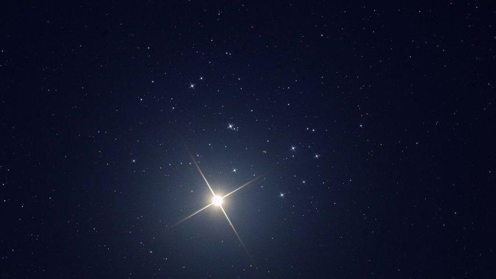 Venus embraces the Pleiades, and 444 light-years apart they meet every eight years.