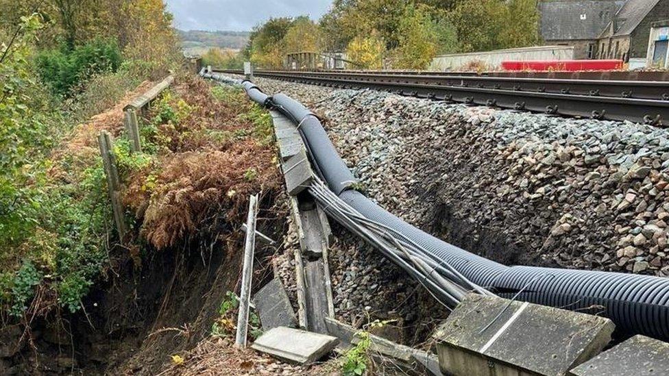 Landslip on railway line near Dewsbury