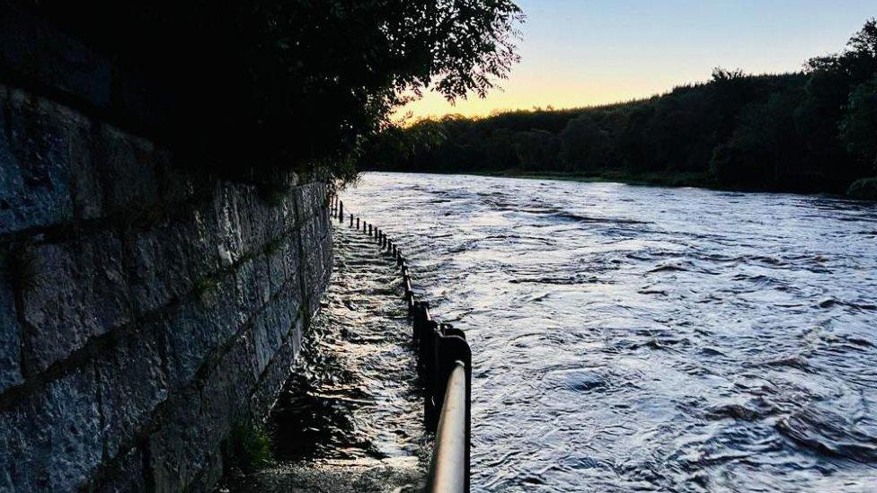 flooded pathway Banchory