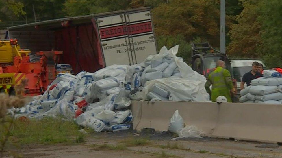 The lorry's load on the road