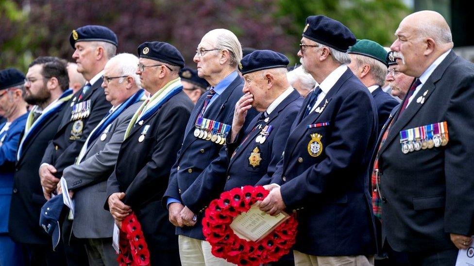 Falklands veterans and members of the wider armed forces community lay wreaths