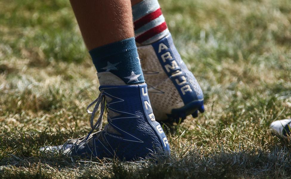 Shoes from opposing team