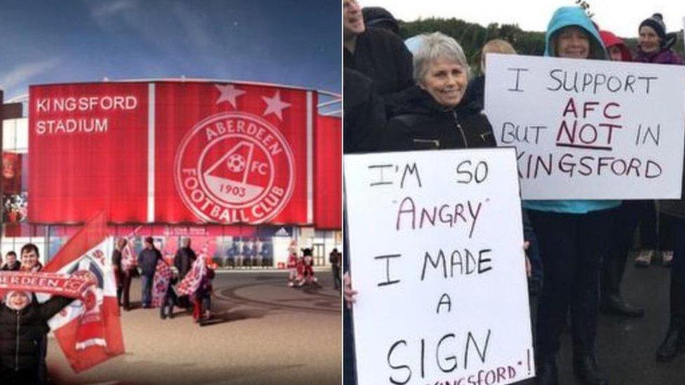 Stadium and protest