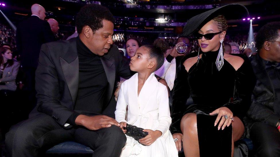 Jay-Z with daughter Blue Ivy and Beyonce