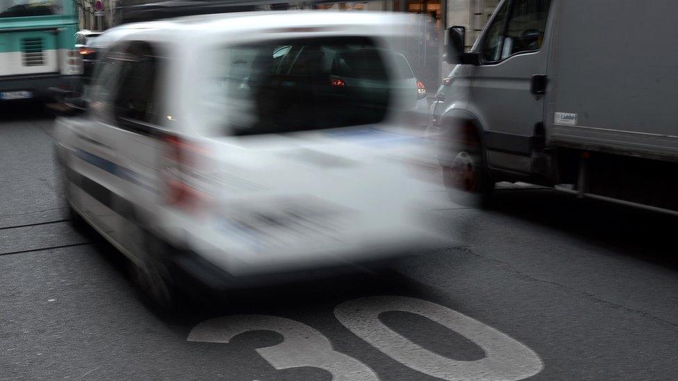 File image of a car in a 30kp/h zone