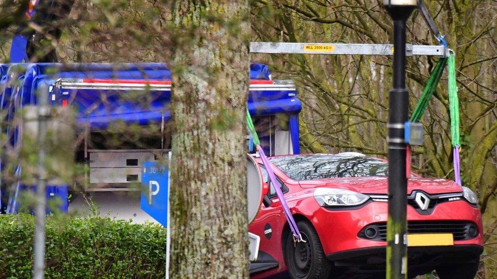 A car is found in the Tichelaarslaan in Utrecht, The Netherlands, 18 March 2019