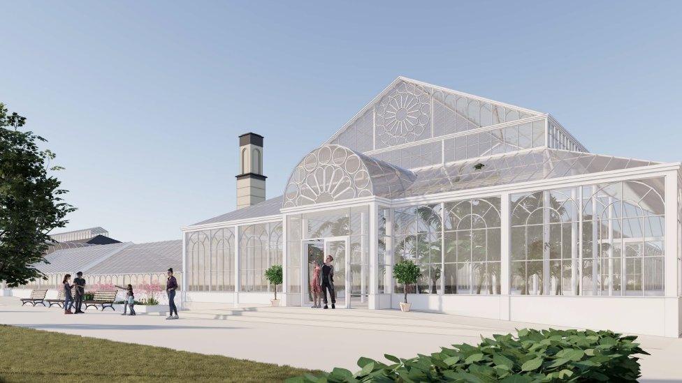 Artist impression restored glasshouses