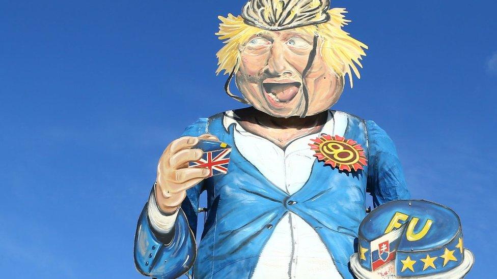 Boris Johnson effigy