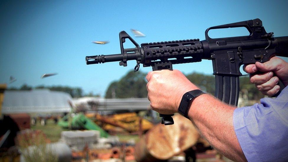 Gun being fired