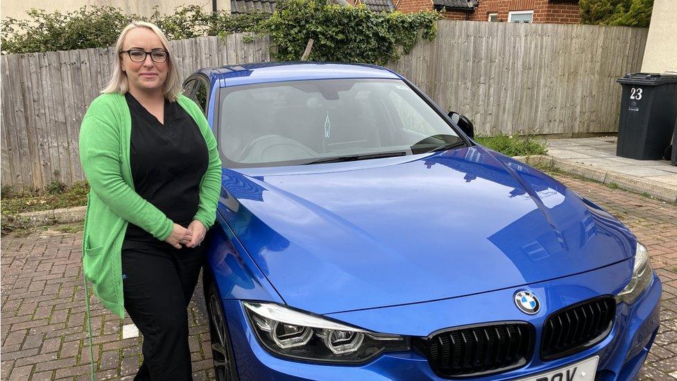 Kirsty Livingstone and her BMW