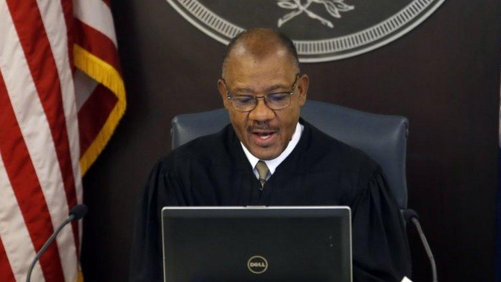 Judge Clifton Newman addresses the court during jury deliberations.