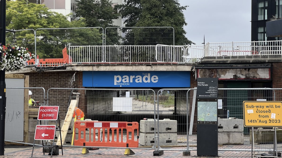 The underpass closed off