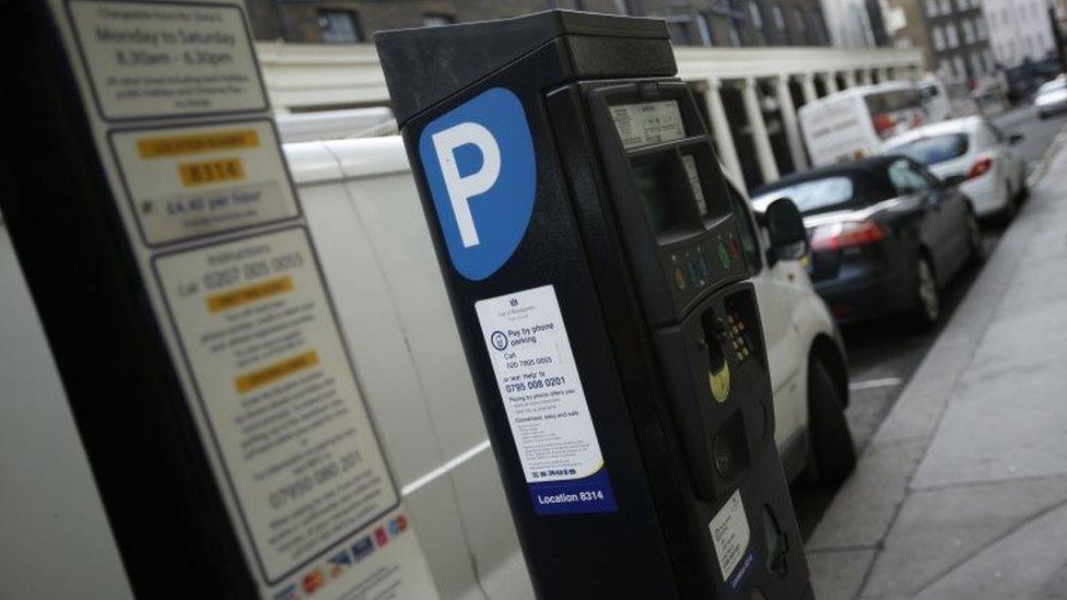 a parking ticket machine in London