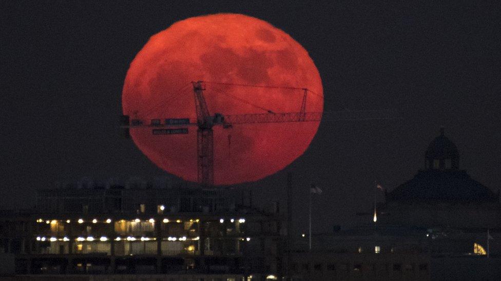 The supermoon seen from Washington DC