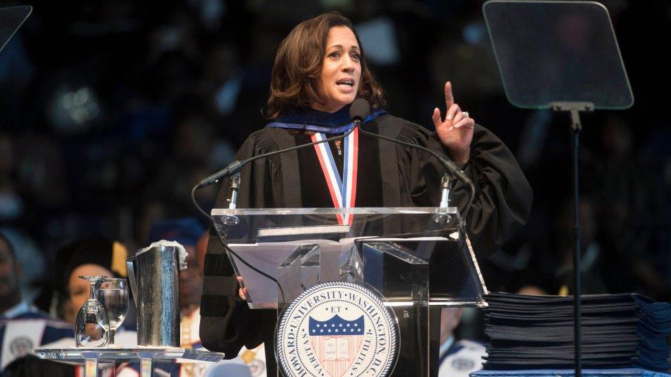 US Senator Kamala Harris gave the convocation oration for the 2017 Howard University commencement ceremony