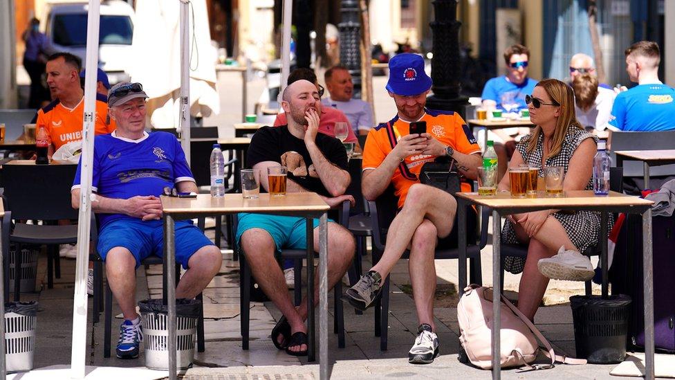 Rangers fans in the city ahead of Wednesdayâ€™s UEFA Europa League Final between Eintracht Fran