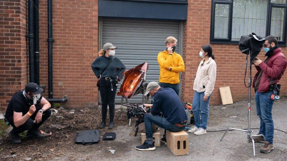 Beyond Brontës trainees on set of 'Moment of Grace'