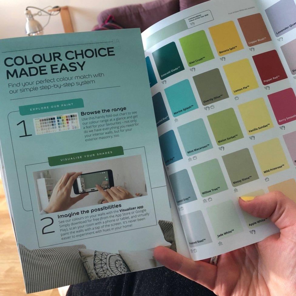 Colour charts for Bex Young to study.