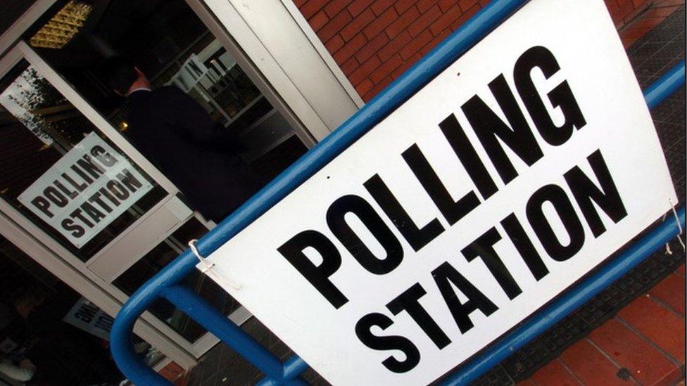 Polling station sign, Hartlepool