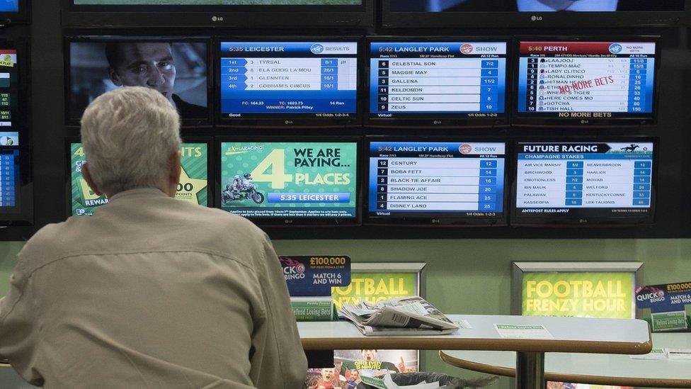 Man in a betting shop