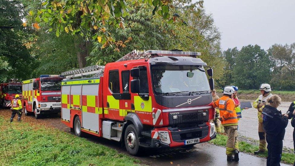 Fire crews at the scene
