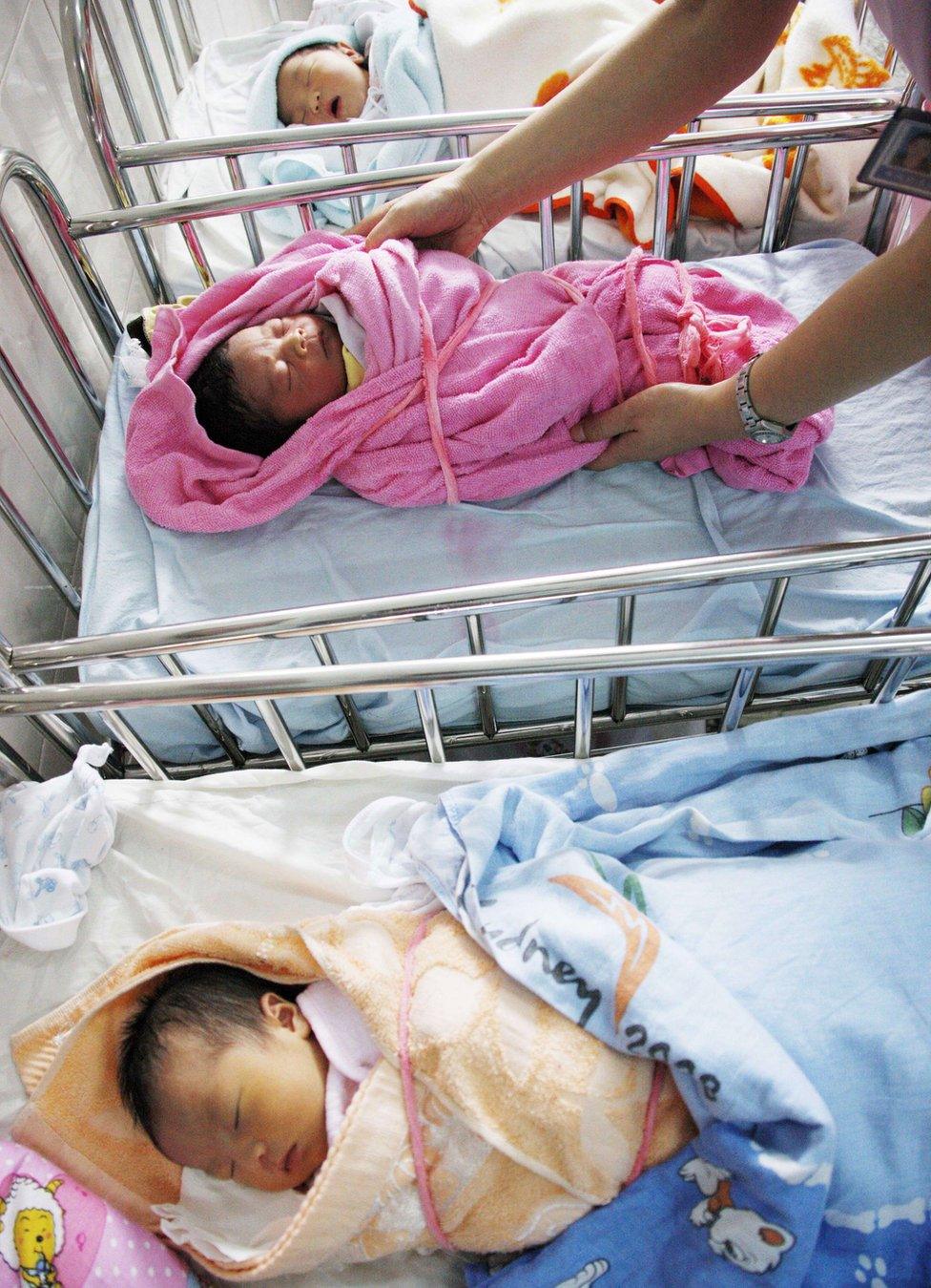 Newborn babies in hospital