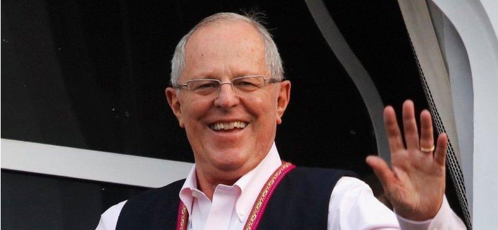 Peruvian presidential candidate Pedro Pablo Kuczynski gestures to followers in Lima, Peru, June 5, 2016.