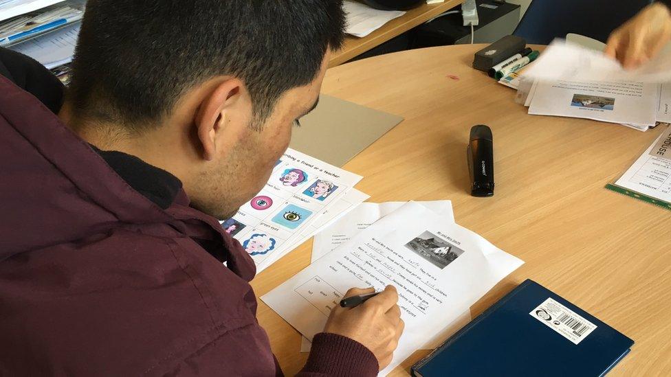 People learning English at Oasis centre Cardiff