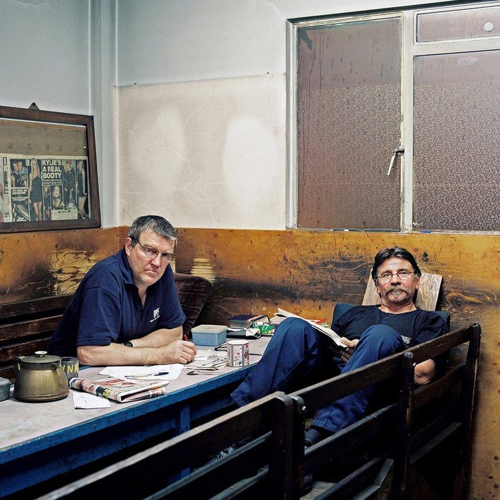 Lyndon T Crosby (left) and Steve Watkins (right), Welder, 35 years at the Works and Maintenance Electrician, 33 years at the Works, respectively