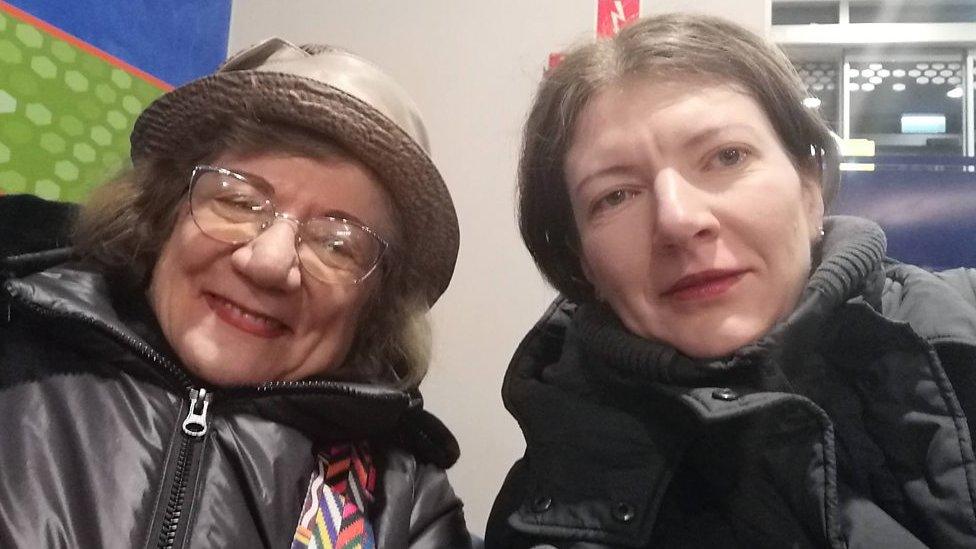 Marianne and Antonina at the Visa Application Centre in Poland