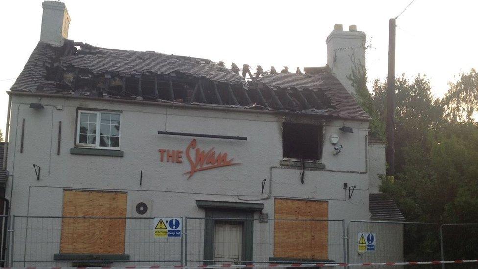 The Swan fire site