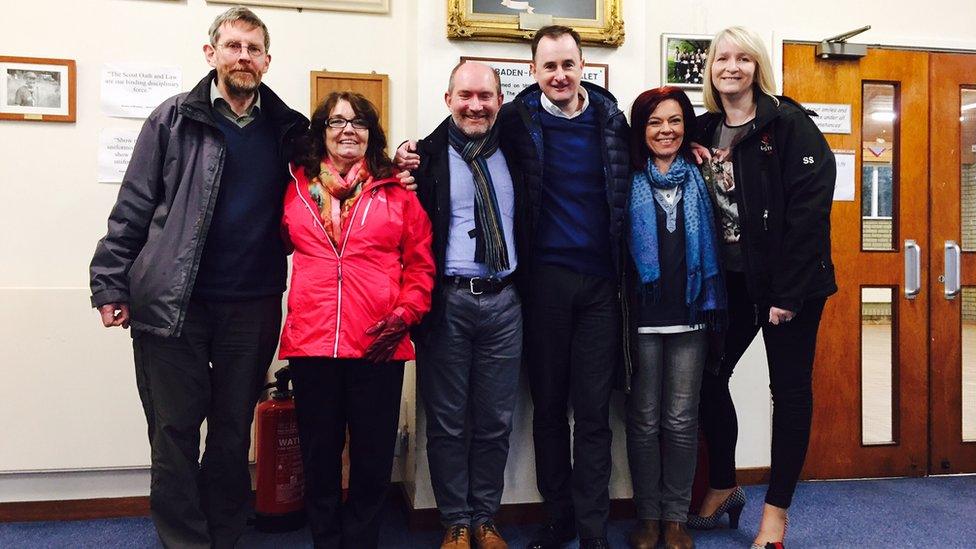 Former pupils, parents and teachers reunited at the Scout Hall where Lagan College started out