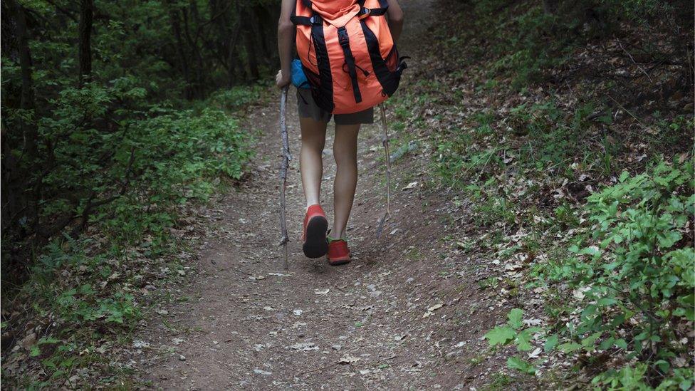 boy on a hike