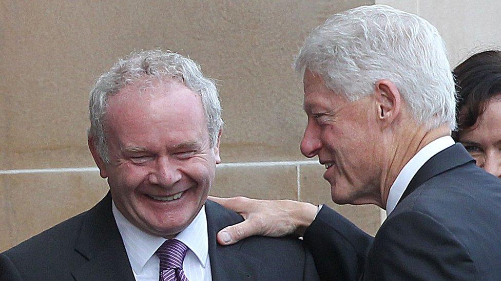 Martin McGuinness and Bill Clinton pictured during the former US president's visit to Derry in 2010