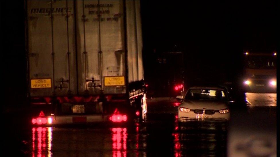 A number of people were trapped in cars in flood water on Tuesday in the area evening