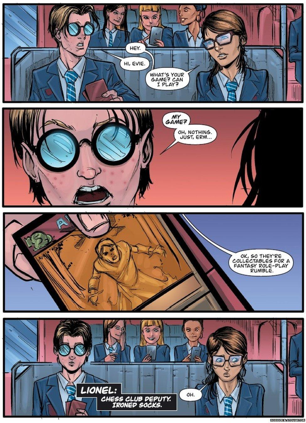 Image from Joe Sugg's graphic novel, Username: Evie