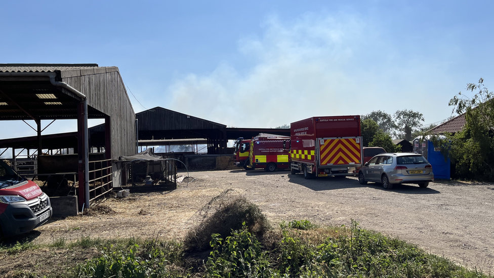 The scene of the fire in West Row, Suffolk