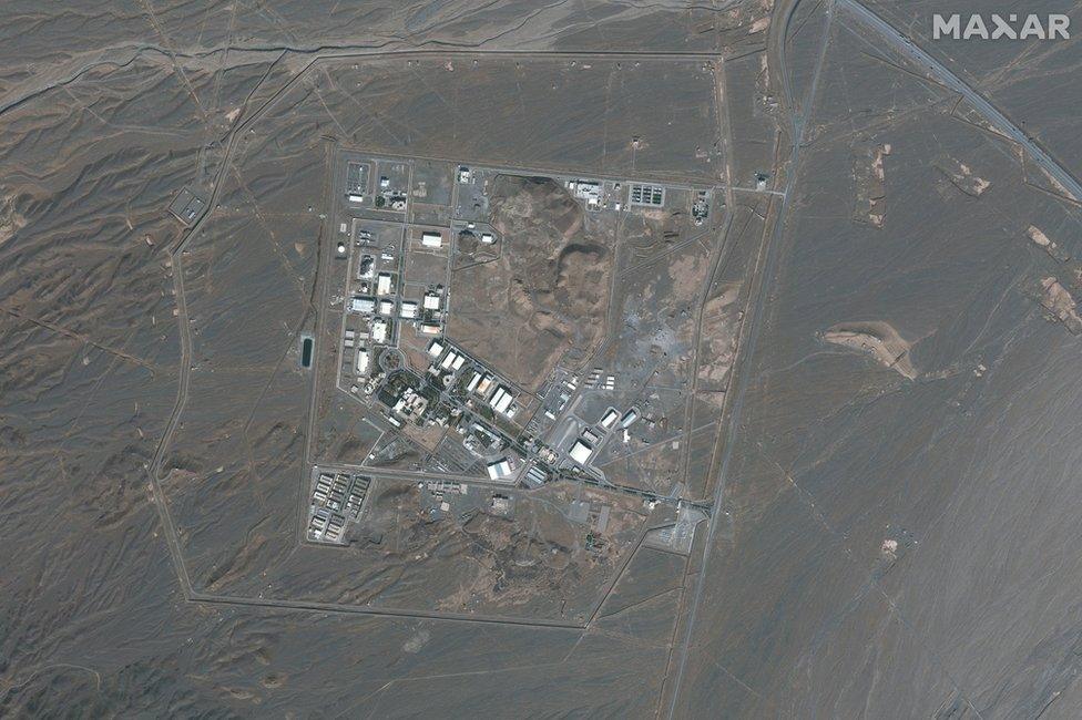 Satellite image taken on 21 October 2020 showing Iran's Natanz nuclear facility