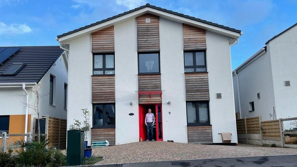 Stephen Aggett outside his Dan-Wood home at Graven Hill