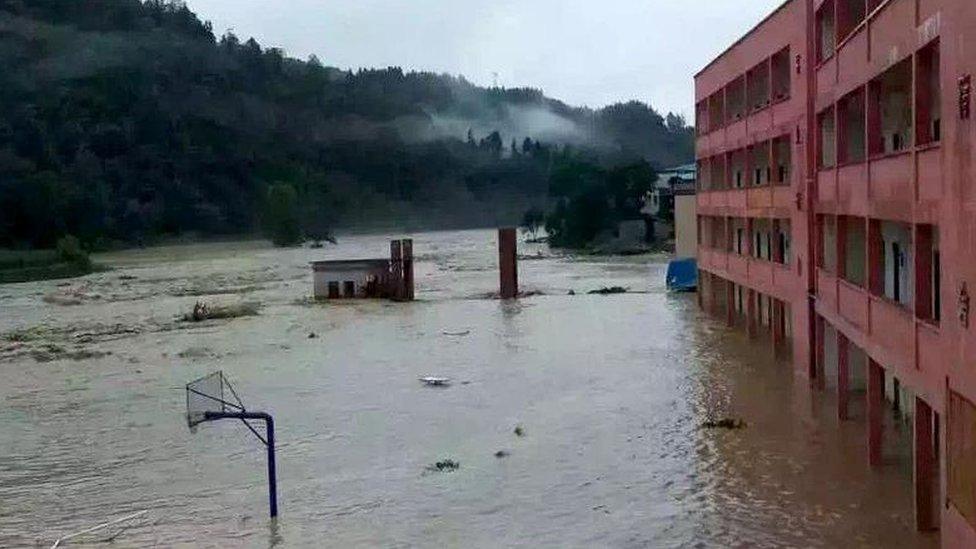 A school in Tongren city in China's Guizhou province, taken from Weibo