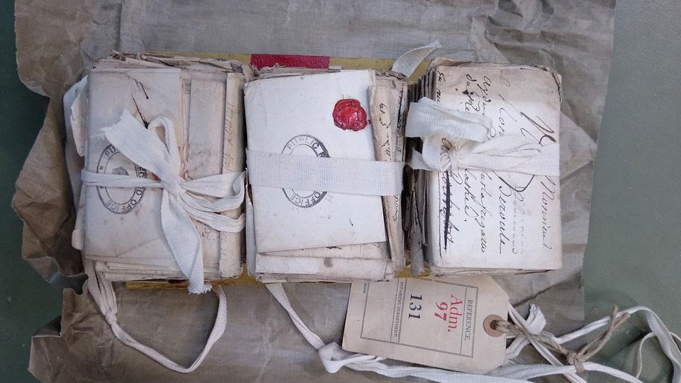 18th Century letters to French POWs before opening