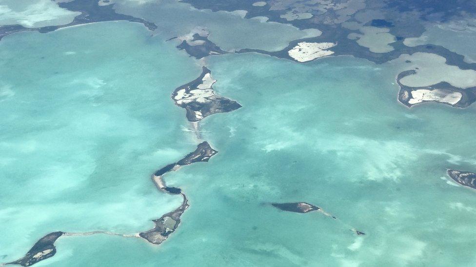 Aerial shot shows some of the Florida Keys