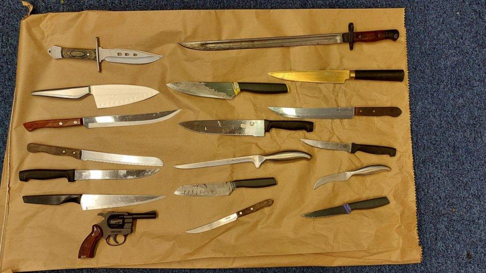 Knives recovered by police