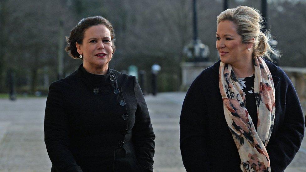 Sinn Féin President Mary Lou McDonald and Vice President Michelle O'Neill