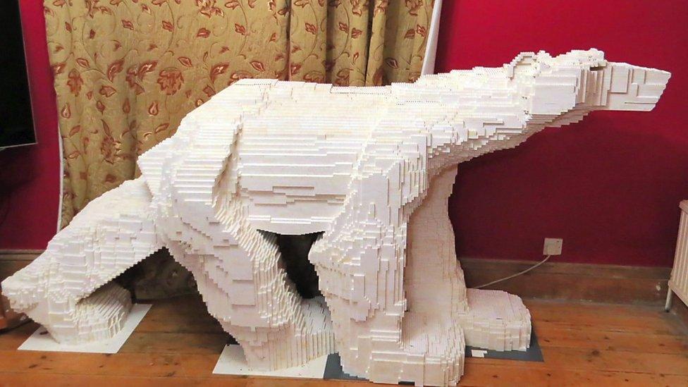 Lego model of a polar bear