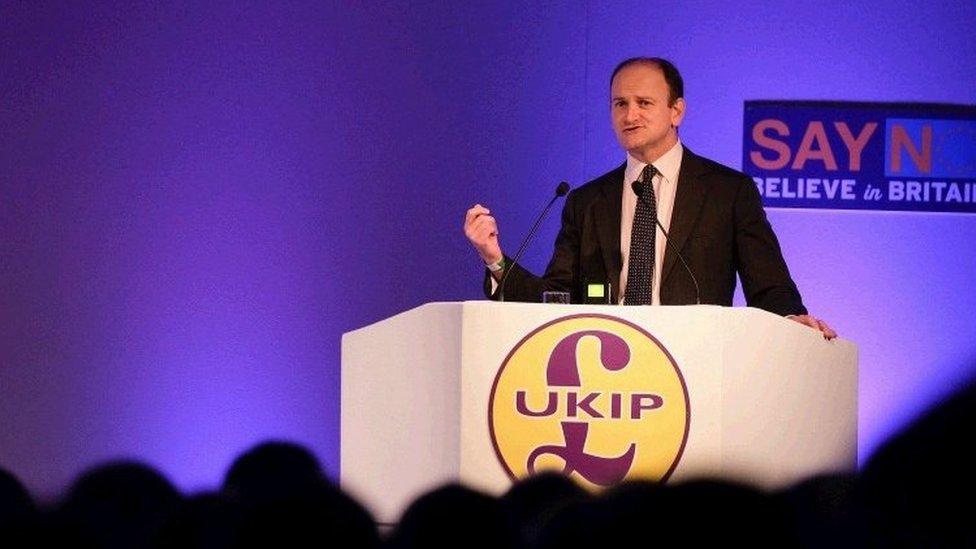 Douglas Carswell speaking at the UKIP conferene