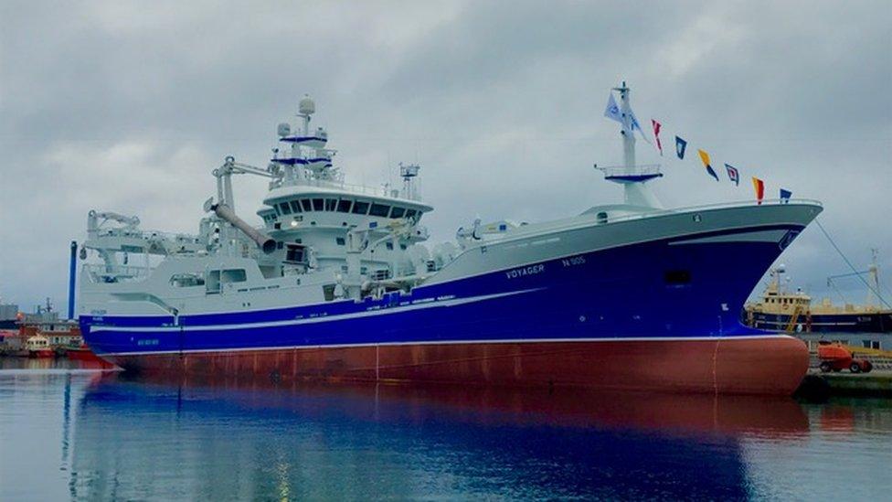 The Voyager in a Danish boatyard