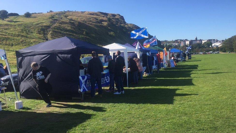 Stalls in Holyrood Park