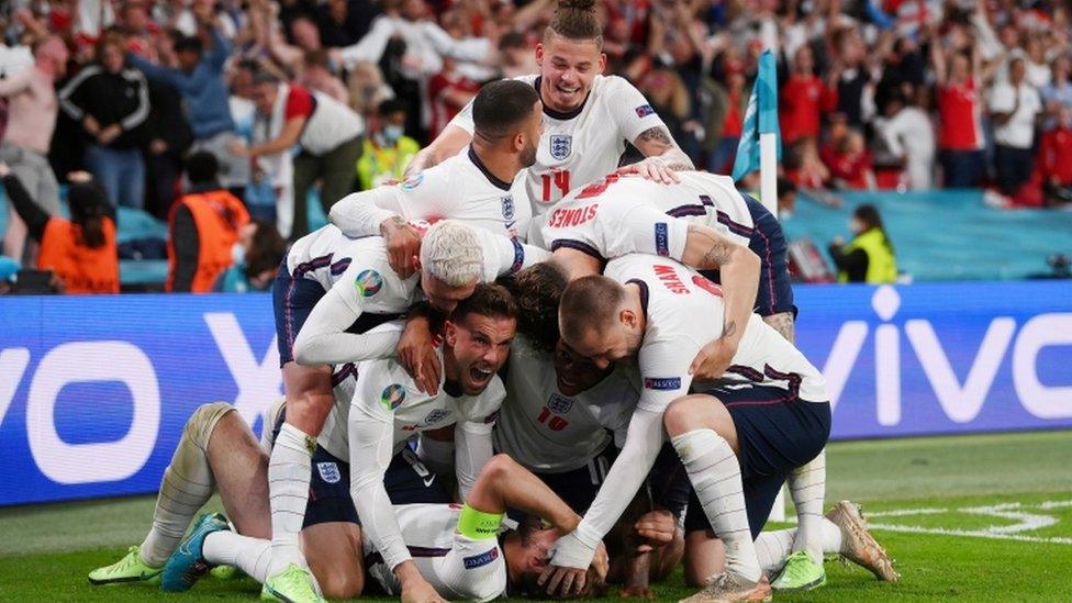 England players celebrate