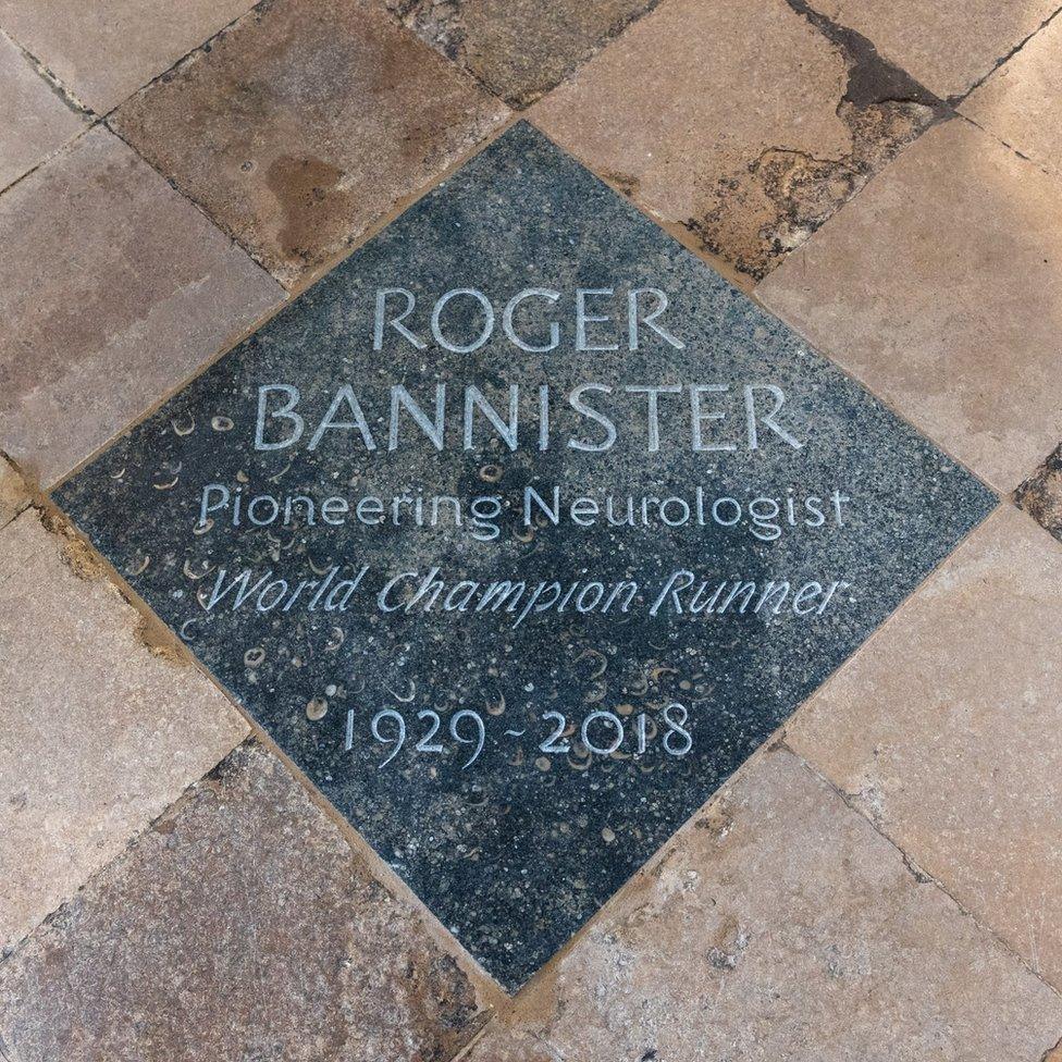 Sir Roger Bannister memorial stone